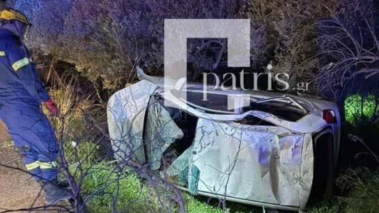 Τροχαίο ατύχημα στο Ηράκλειο: Αυτοκίνητο έπεσε σε χαντάκι