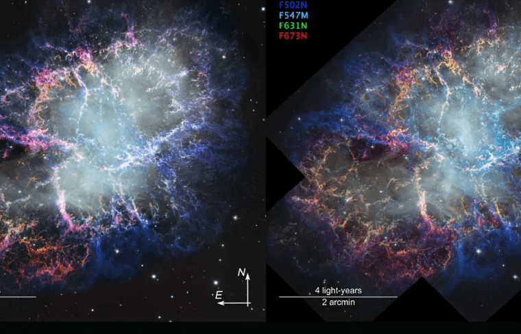 NASA: Νέες εικόνες Νεφελώματος του Καρκίνου μετά 25 χρόνια