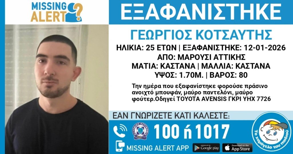 news 6969e9226d0f5 - Τραγικό τέλος για τον 25χρονο που αγνοούνταν - Βρέθηκε νεκρός σε οικοδομή στην Αγία Παρασκευή