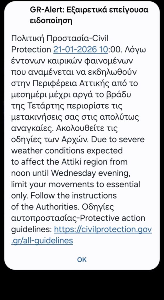 news 6970f867e360b - Έντονη κακοκαιρία πλήττει την Αττική - Φούσκωσαν ποτάμια, αναμένεται κλιμάκωση
