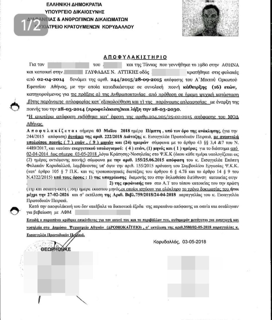 news 6976848cb075a - Γλυφάδα: Πώς ο μητροκτόνος αποφυλακίστηκε και σκότωσε τον πατέρα του