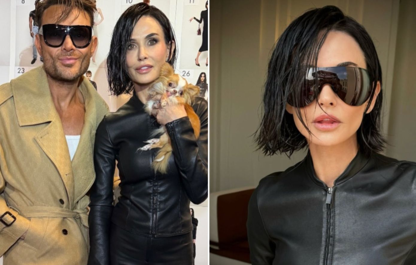 Ντέμι Μουρ με καρέ μαλλιά Gucci περούκα