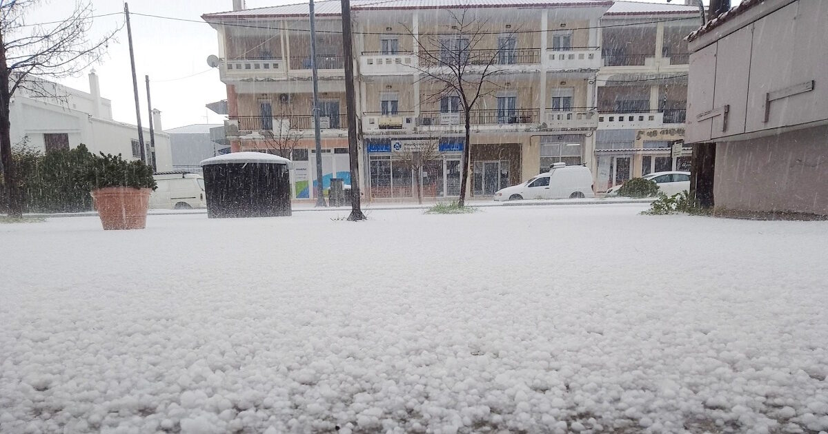 Κακοκαιρία Erminio χαλάζι Πολύγυρος Χαλκιδική