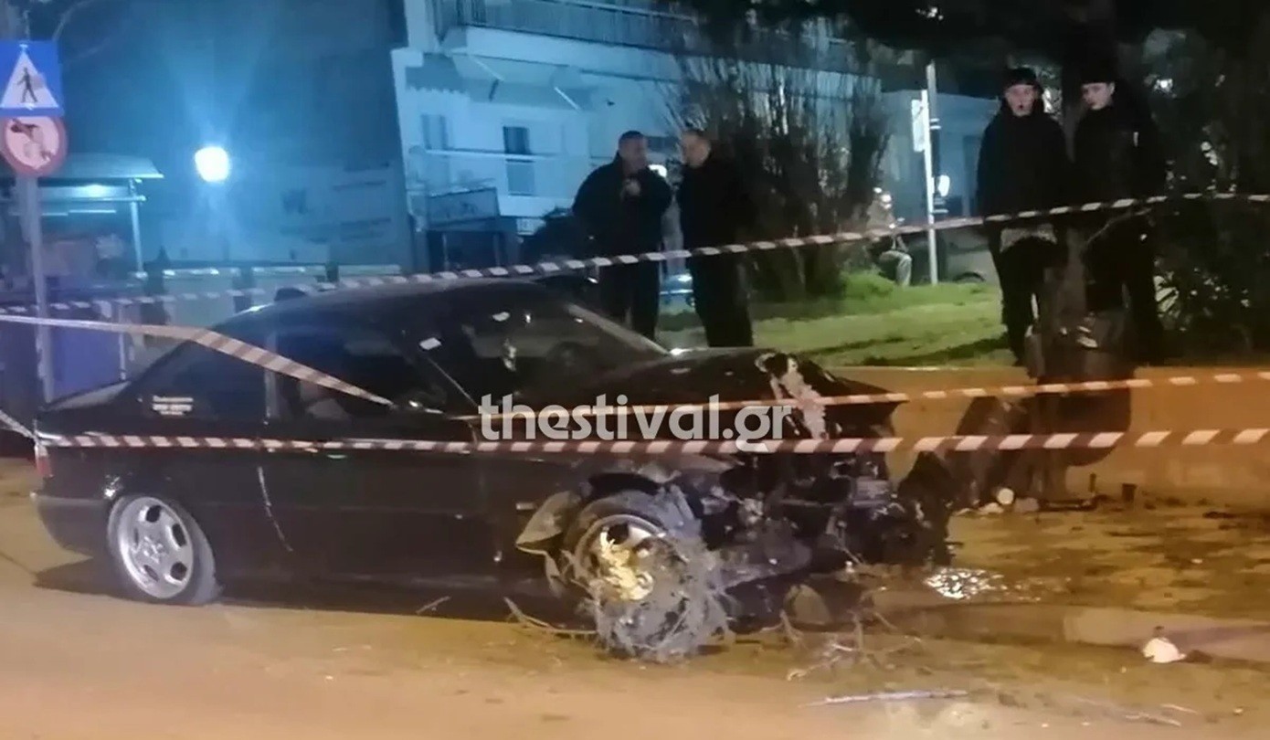 Σκηνή τροχαίου ατυχήματος στη Θεσσαλονίκη