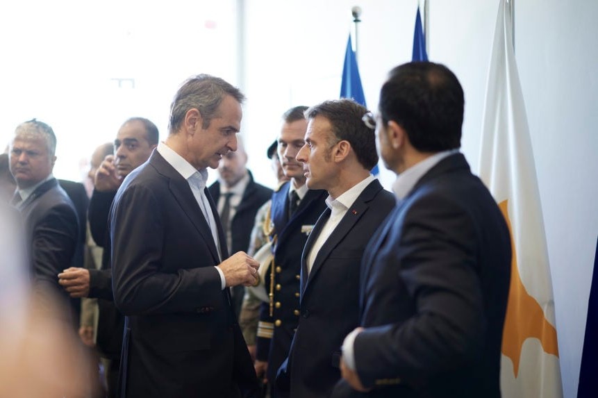 Μητσοτάκης Χριστοδουλίδης Μακρόν Πάφο τριμερής συνάντηση