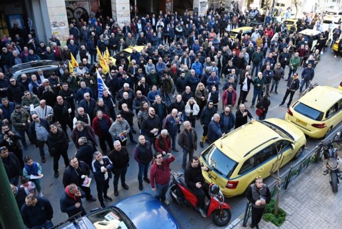 απεργία ταξί πορεία Βουλή Αθήνα