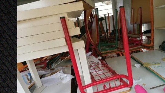 Σχολική αυλή νηπιαγωγείου Θέρμης Θεσσαλονίκη βανδαλισμοί