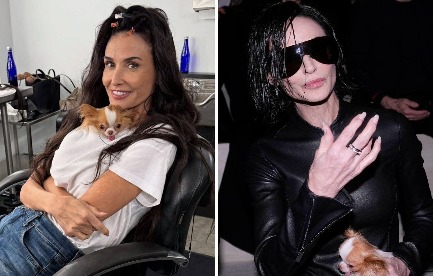 Ντέμι Μουρ με καρέ μαλλιά Gucci περούκα